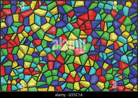 bright color mosaic glass vector design horizontal background Stock Vector