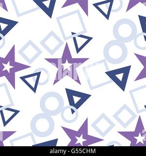 Geometrical figures star triangle circle square seamless pattern vector design Stock Vector