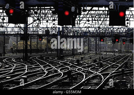 Glasgow Central Station safety Stock Photo