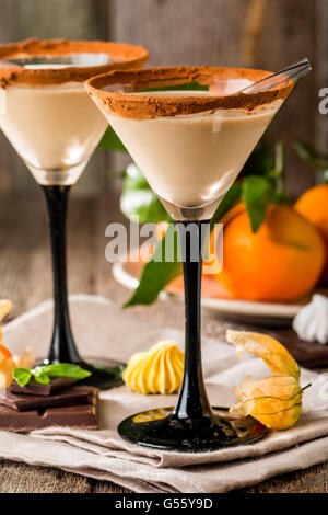 Irish cream liqueur in a glass