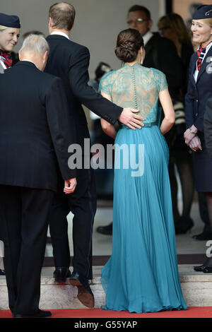 The Duke and Duchess of Cambridge arriving at the Our Greatest Team Rises gala dinner at the Royal Albert Hall, London. Stock Photo