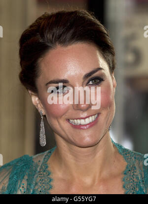 The Duchess of Cambridge arriving at the Our Greatest Team Rises gala dinner at the Royal Albert Hall, London. Stock Photo
