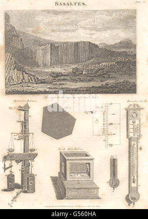 ULSTER: Basaltes; Giant's Causeway. Hydrostatic balance. Barometer, print 1830 Stock Photo