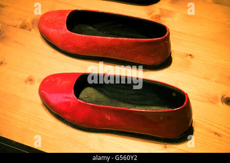 Pair of red female shoes Stock Photo