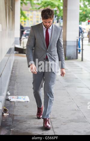 England and Sale Sharks rugby player Danny Cipriani leaving Westminster Magistrates' Court, London, where he is on trial for drink driving. Stock Photo