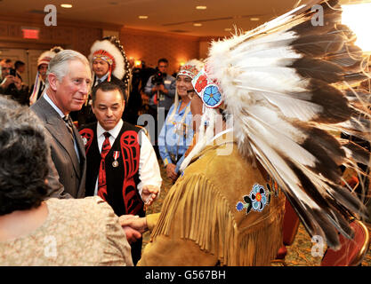 The Prince of Wales meets with First Nation Chiefs at the Royal York Hotel, in Toronto Canada, on the third day of a four day Diamond Jubilee tour of the north American country. Stock Photo