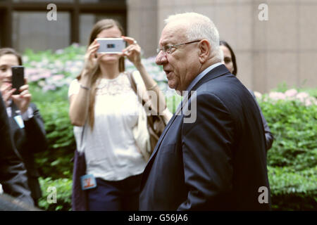 Brussels, Belgium. 21st June, 2016. President Israel Reuven Rivin in the European Council,Brussels Belgium Credit:  Leonardo Hugo Cavallo/Alamy Live News Stock Photo