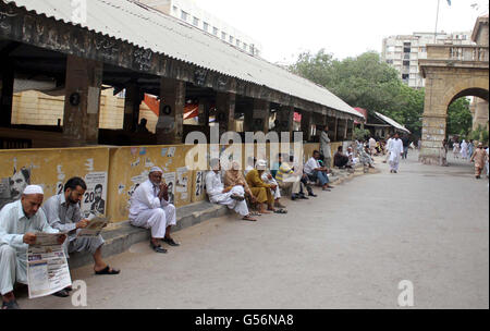 View of City Court where the offices are closed and hearings of appeals and cases dismissed on Tuesday, June 21, 2016 during the strike called by lawyers against abduction of Owais Ali Shah Advocate, the son of Sindh High Court Chief Justice Sajjad Ali Shah. Stock Photo