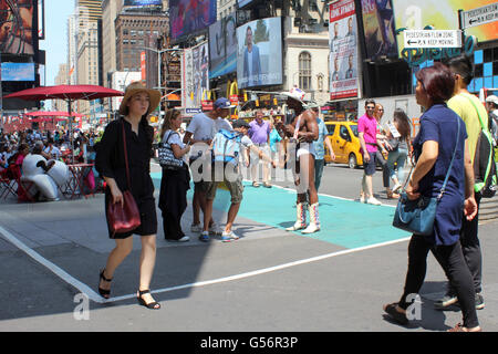 New Color Zones in Times Square to Restrict Performers Stock Photo