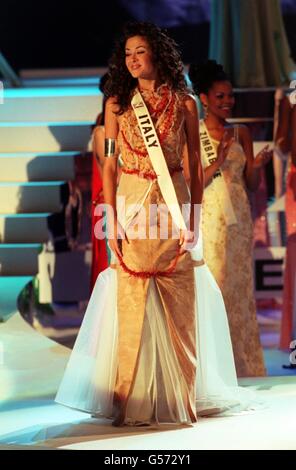 Miss Italy, Giorgia Palmas, 18, during the Miss World contest at The Millennium Dome in Greenwich. Stock Photo