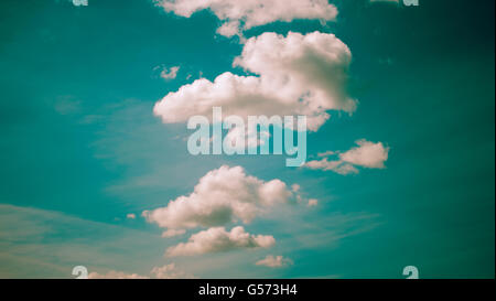 Toned image of the sky and clouds in line, old film photo imitation Stock Photo