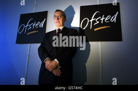 The new Chief Inspector of Schools, Mike Tomlinson, at the offices of OFSTED (Office for Standard of Education) in London. His appointment follows the recent resignation of Chris Woodhead. *... Mr Tomlinson said the fact that the percentage of unsatisfactory lessons had fallen from 30% to 6% in the last decade was a tremendous testimony to the hard work and dedication of teachers in schools. Stock Photo