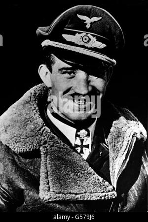 ADOLF GALLAND: A wartime portrait of General-leutnant Adolf Galland, the Luftwaffe fighter ace credited with downing 104 Allied aircraft. He commanded JG26 during the Battle of Britain. Galland went to Argentina after the War, built-up the Argentinian Air Force, then returned to Germany to found the post-war German Luftwaffe. Stock Photo