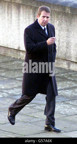 Royal Navy Sub Lieutenant David Crawley arriving at Winchester Crown Court in Winchester, Hampshire. Crawley, 39, from Denmead, Hampshire, is accused of clubbing his wife to death with a rolling pin at their home in December 1999. * He wept in court as he described the moment he says he found her battered body in their bedroom. Crawley says an intruder broke into the house while he was taking a shower, and attacked his wife Jayne, 38, leaving her fatally injured. Stock Photo