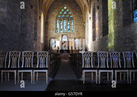 The inside of Dornoch Cathedral in the Highlands of Scotland, which is tipped to be the location used for Madonna's wedding. *Banns proclaiming the forthcoming marriage to British film director Guy Ritchie of the pop superstar, were displayed at the Registrar's Office in Dornoch in Sutherland. The notice read that Guy Stuart Ritchie will marry Madonna Louise Ciccone on December 22, 2000. It is thought the lavish reception will be held at Skibo Castle in the Scottish Highlands. Stock Photo
