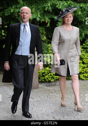 Foreign Secretary William Hague and his wife Ffion arrive at St Paul's Cathedral in London, for a service of thanksgiving to mark the Queen's Diamond Jubilee. Stock Photo