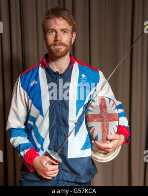 Great Britain's Laurence Halsted during the Team GB announcement at the Institute of Education, London. Stock Photo