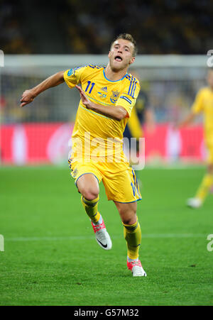 Soccer - UEFA Euro 2012 - Group D - Ukraine v Sweden - Olympic Stadium. Ukraine's Andriy Yarmolenko Stock Photo