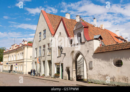 TALLINN, ESTONIA- JUNE 12, 2016: a quiet street in the historic center of Tallinn, Estonia Stock Photo