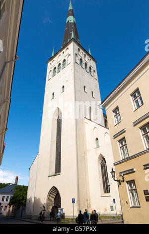 TALLINN, ESTONIA- JUNE 12, 2016: Tower of St Olaf's Church in Tallinn, Estonia Stock Photo