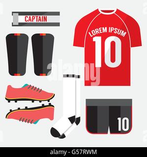 Top View Football Player Gears Vector Illustration Stock Vector