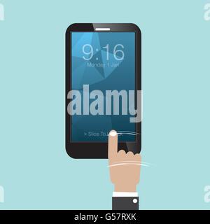 Slide To Unlock Smartphone Vector Illustration Stock Vector