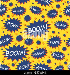 Comic Book Speech Bubbles Seamless Pattern Vector Illustration Stock Vector