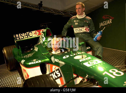 Jaguar R2 F1 racing car launch Stock Photo