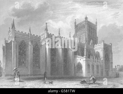 BRISTOL: Bristol Cathedral North East View. (Winkles), antique print 1836 Stock Photo