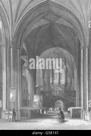 BRISTOL: Bristol Cathedral Ante Choir. (Winkles), antique print 1850 Stock Photo