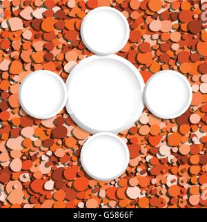 abstract orange bubbles with round text place vector design background Stock Vector