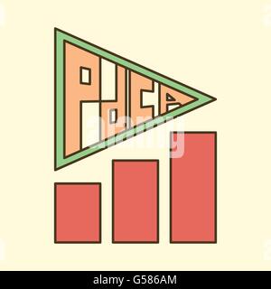 letters pdca as arrow and growing chart business quality tool vector design Stock Vector