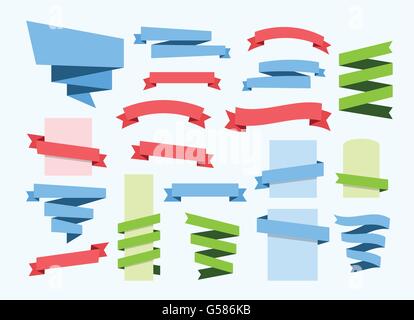 ribbon banner set vector clipart collection Stock Vector