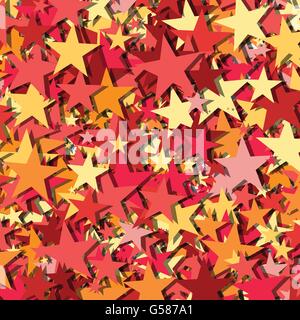 red orange yellow random stars anstract creative vector design background illustration Stock Vector