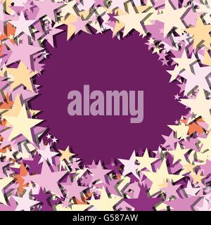color star random split around violet copy-space text place in center vector design background Stock Vector