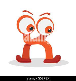 fun child orange letter x character vector design Stock Vector