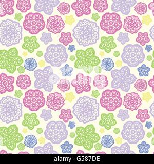 summer meadow color abstract flower seamless pattern vector background illustration Stock Vector