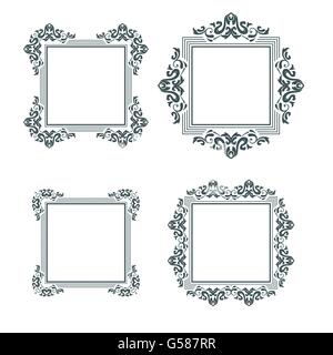 vintage frame border on white vector design background illustration Stock Vector