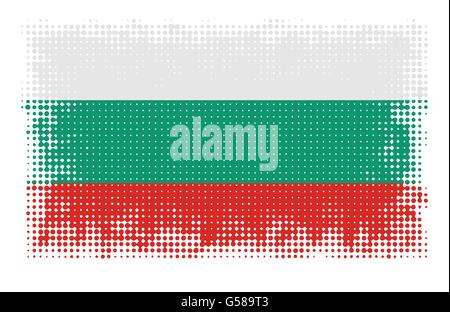 Bulgarian flag symbol halftone vector background illustration Stock Vector