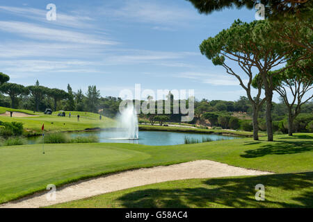 Vale do Lobo Golf, Royal Course 6th and 7th greens,Algarve, Portugal Stock Photo