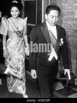 Philippines President Ferdinand Marcos & Mrs Imelda Marcos. Imelda Marcos, the former first lady of the Philippines, was behind a plot to assassinate her husband's mistress if she refused to keep quiet, according to secret Government documents. * Former Philippine dictator Ferdinand Marcos was having a secret year-long affair with American actress Dovie Beams which began when he cast her as his lover in a film chronicling his life. Stock Photo