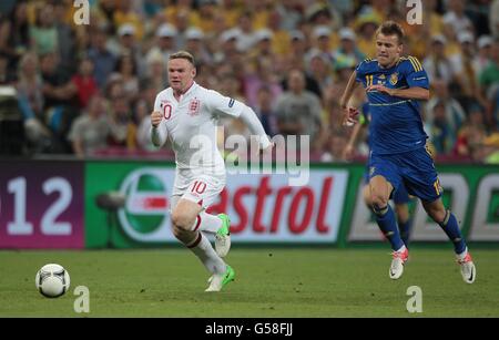 Soccer - UEFA Euro 2012 - Group D - England v Ukraine - Donbass Arena. Wayne Rooney, England Stock Photo