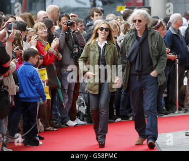 Bob Geldof arrives with his partner Jeanne Marine at the Bord Gais Theatre, Dublin, for a special concert for Burma's pro-democracy leader Aung San Suu Kyi. Stock Photo