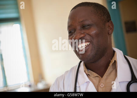 A doctor smiles in Kigoma Region, Tanzania. Stock Photo