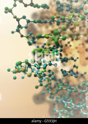 Detail of a DNA double helix molecule Stock Photo