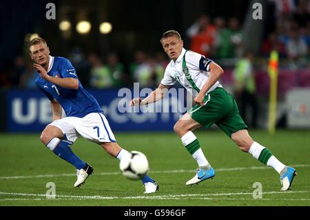 Soccer - UEFA Euro 2012 - Group C - Italy v Republic of Ireland - Municipal Stadium Stock Photo