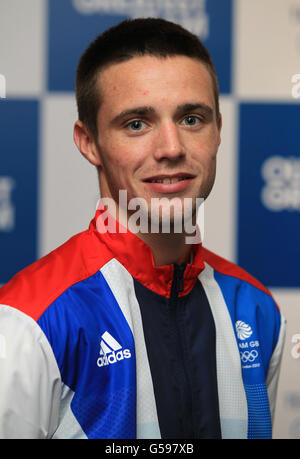 Josh Taylor during the London 2012 kitting out session at Loughborough University, Loughborough. Stock Photo