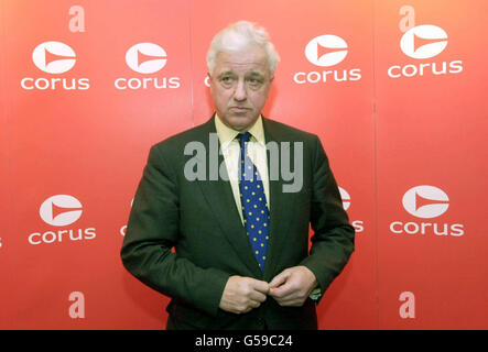 Chairman and Chief Executive of Corus Brian Moffat during a press conference in London following the announcemeant of more than 6,000 job losses as part of a huge cut-back in capacity. * The steel giant ended weeks of speculation by confirming that 6,050 jobs will be cut during the next year at plants across the country. Stock Photo