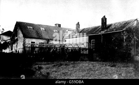 1913: A view of Longwood House on the British-held Atlantic island of St. Helena. The house was the residence of the French Emperor Napoleon after his defeat at Waterloo in June 1815. Napoleon showed a keen interest in gardening during his exile - his private arbour is visible. Napoleon died at the house in May 1821. Stock Photo