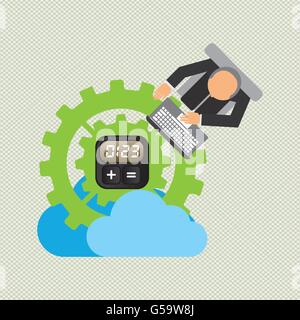 cloud computing design Stock Vector